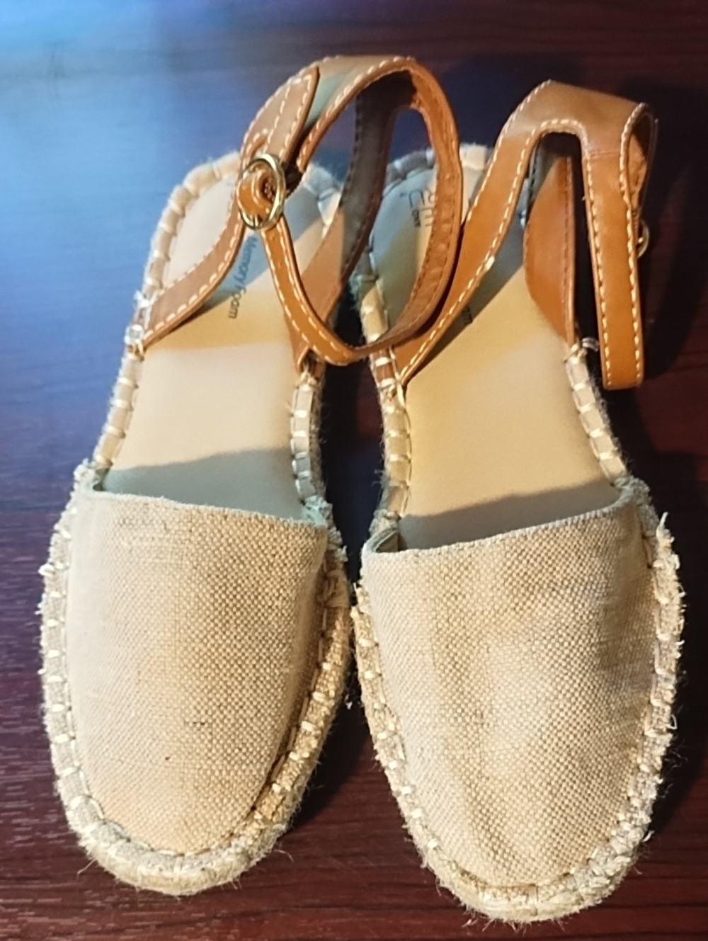 Women’s Tan Espadrille Ankle-Strap Sandals VGC Size 6.5.